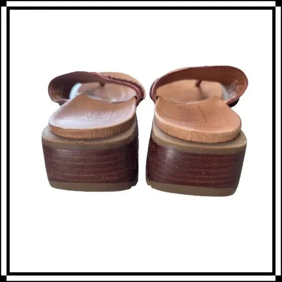 EUC! Timberland Red Leather Flip Flop/Sandal, Size 7 - Picture 3 of 4